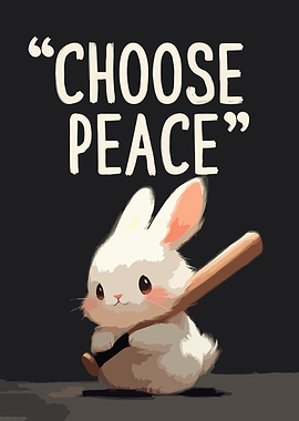 Cute Bunny Holding a Baseball Bat