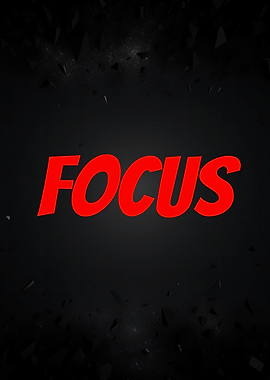 Red Focus Text on Dark Background