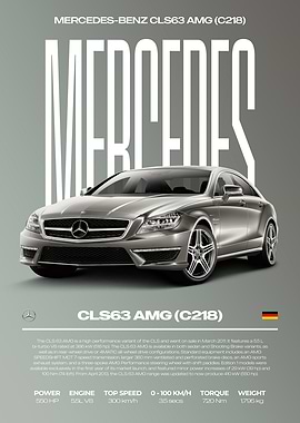 Mercedes-Benz CLS63 AMG C218 Car Poster