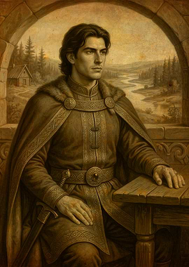 Fantasy King in Medieval Attire