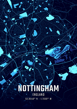 Nottingham Midnight City Map
