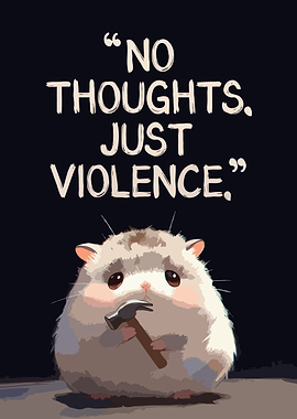 Cute Hamster with Hammer Humor