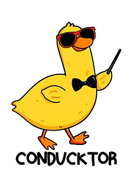 Conductor Duck with Sunglasses