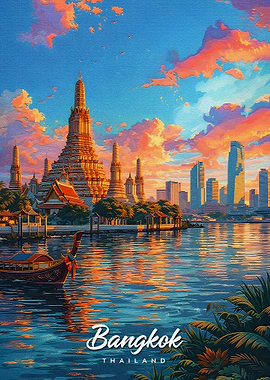 Bangkok Cityscape at Sunset