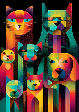 Geometric Animal Portraits