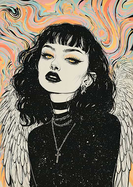 Psychedelic Gothic Angel Girl