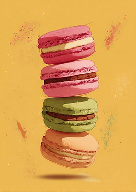 Stack of Colorful Macarons