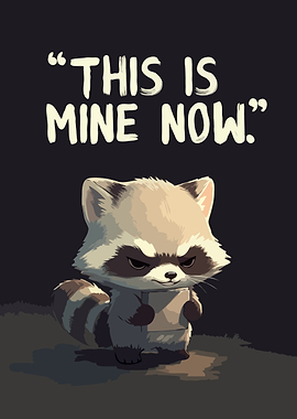 Raccoon holding a box Art