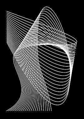 Abstract White Lines on Black Background