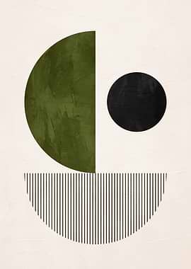 Abstract Geometric Mid-Century Modern Art