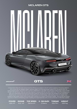 McLaren GTS Car Poster