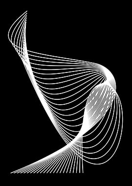Abstract White Lines on Black Background