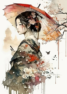 Cascading Wisteria Fuji Flower Kimono