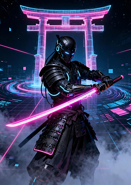 Cyberpunk Samurai Warrior - alternate