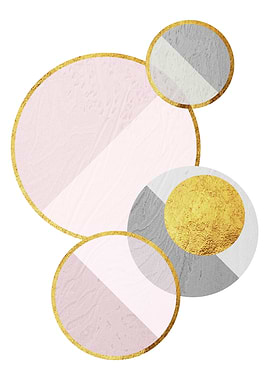 Geometric Circles with Gold Borders