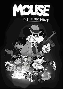 Mouse P.I. For Hire Vintage Poster