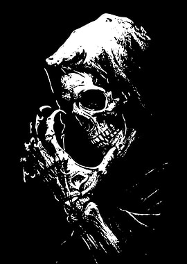 Grim Reaper Skull with Hood