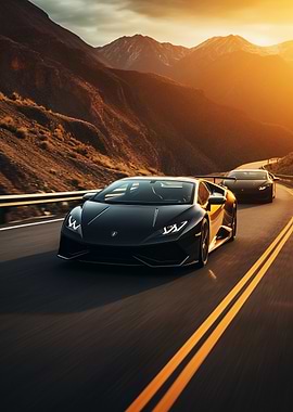 Supercar on Mountain Road