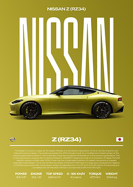 Nissan Z RZ34 Car Poster