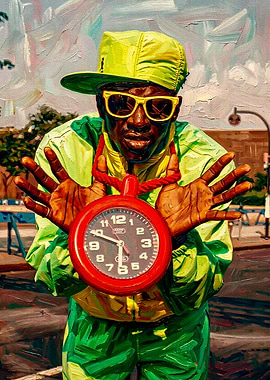 Man with Clock Necklace