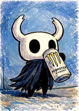 The Knight Drinking Crayon Style Art