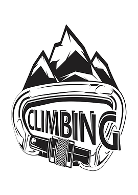 Climbing Mountains Carabiner Logo