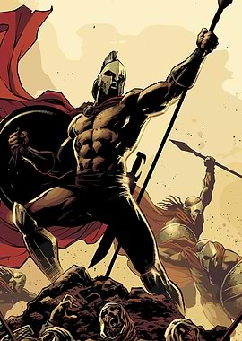 Spartan Warrior Leading the Charge