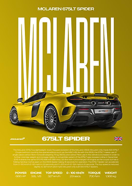 McLaren 675LT Spider Car Poster