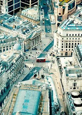 London Double Decker Bus in City