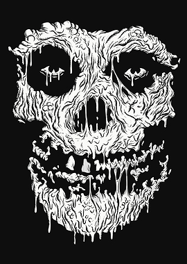 Melting Skull Illustration