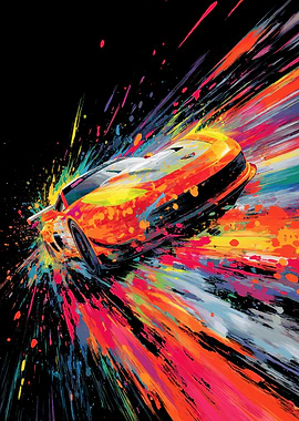 Abstract Sports Car Splash