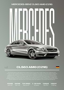Mercedes-Benz CLS63 AMG (C218) Car Poster
