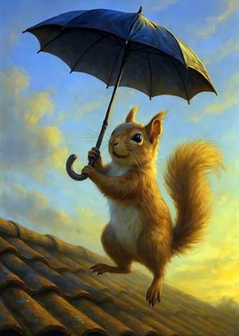 Sunset Squirrel Soar