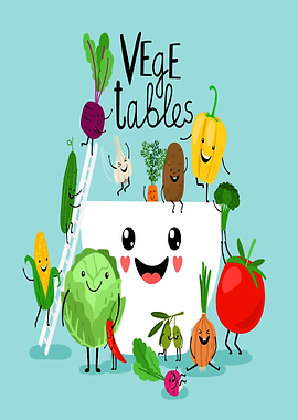 Cute Vegetables Having Fun