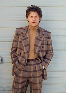 Tom Holland in a Plaid Suit