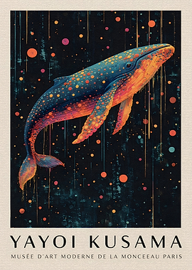 Yayoi Kusama Whale Art Poster