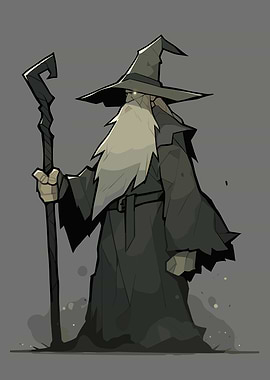 Stylized Wizard with Staff