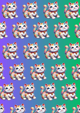 Cute Floral Cat Pattern