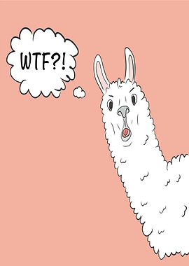 Llama with WTF thought bubble