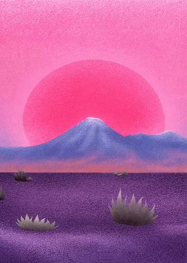 Surreal Desert Sunset Landscape