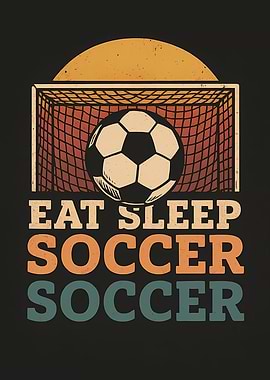 Eat Sleep Soccer Retro Design