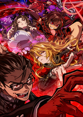 Anime Characters in Dramatic Red and Black