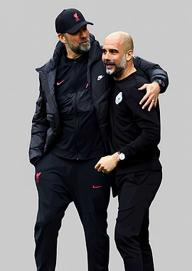Soccer Coaches Hugging