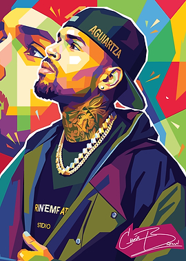 Chris Brown Pop Art Portrait