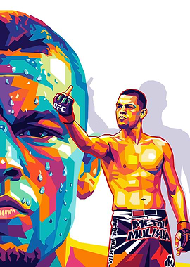 Nate Diaz Pop Art Portrait