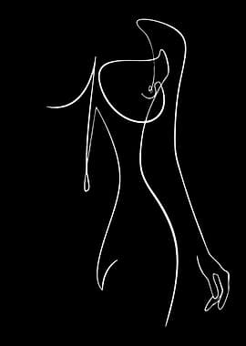 Minimalist Line Art of a Woman