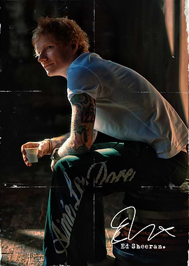 Ed Sheeran Sitting with a Drink