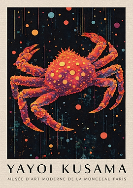 Yayoi Kusama Crab Art Poster