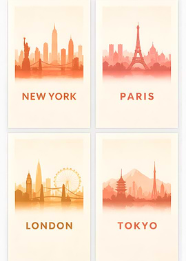 City Skylines Travel Posters