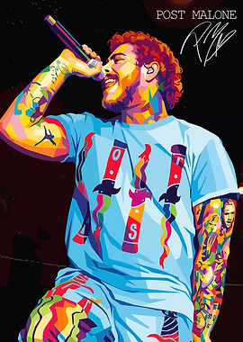 Post Malone Pop Art Portrait